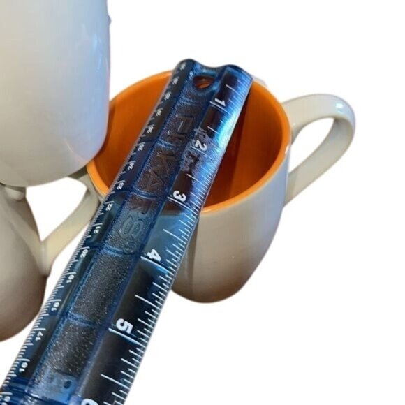 Set Of 3 222 Fifth Flip Flop  Stoneware Mugs With Yellow & Orange Interior - Picture 2 of 4